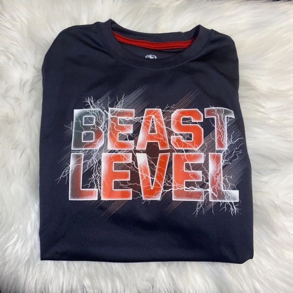 BEAST LEVEL - Athletic Works Performance Tee - Boys Large 14-16 Gray T-shirt ￼ - Picture 2 of 5